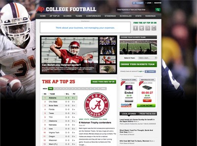 Associated Press Launches Top 25 College Football Site